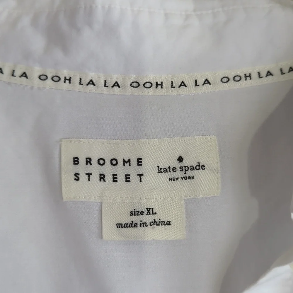Kate Spade broome Street White Button-Up peplum Shirt